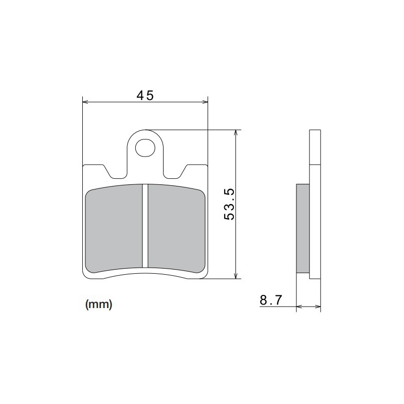 Stabdžių kaladėlės NISSIN pusiau metalinės junginio 40x53,5x8,7 mm 2 vnt.