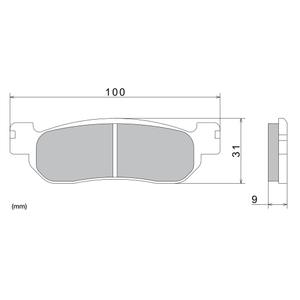 Stabdžių kaladėlės NISSIN pusiau metalinis mišinys 100x31x9 mm 2 vnt.