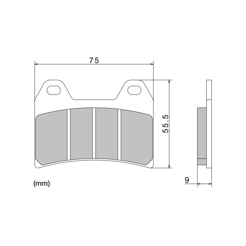 Stabdžių kaladėlės NISSIN pusiau metalinės junginio 76x55,5x9 mm 2 vnt.