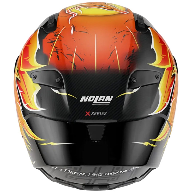 Uždaras motociklo šalmas Nolan X-804 RS Ultra Carbon Replica Iannone 368 juoda-raudona-oranžinė-geltona