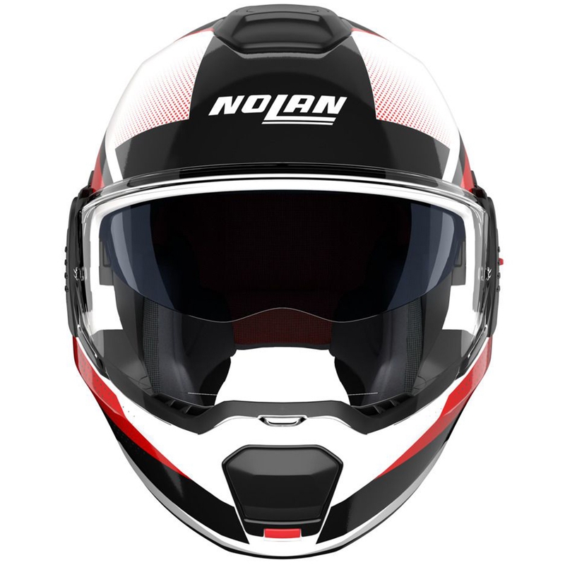 Atlenkiamas motociklo šalmas Nolan N120-1 Ciclone 363 balta-juoda-raudona