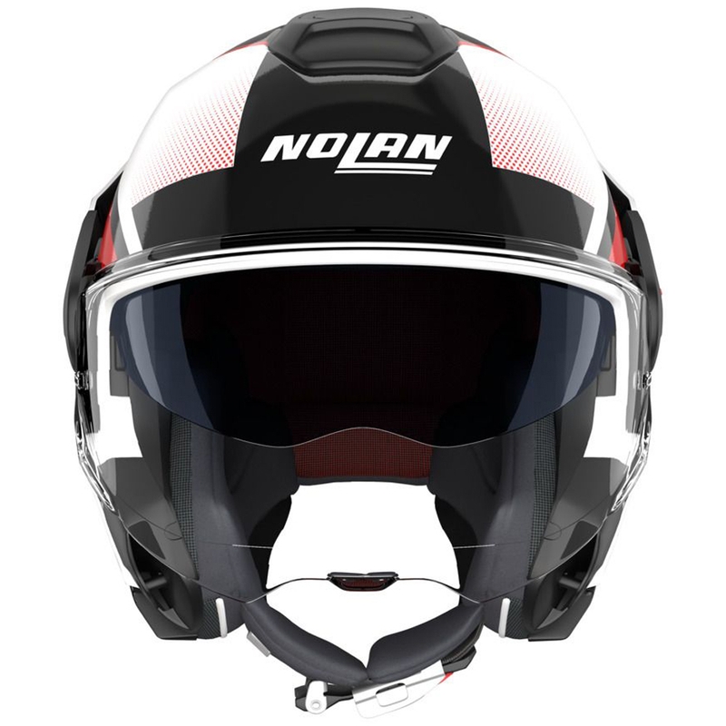 Atlenkiamas motociklo šalmas Nolan N120-1 Ciclone 363 balta-juoda-raudona