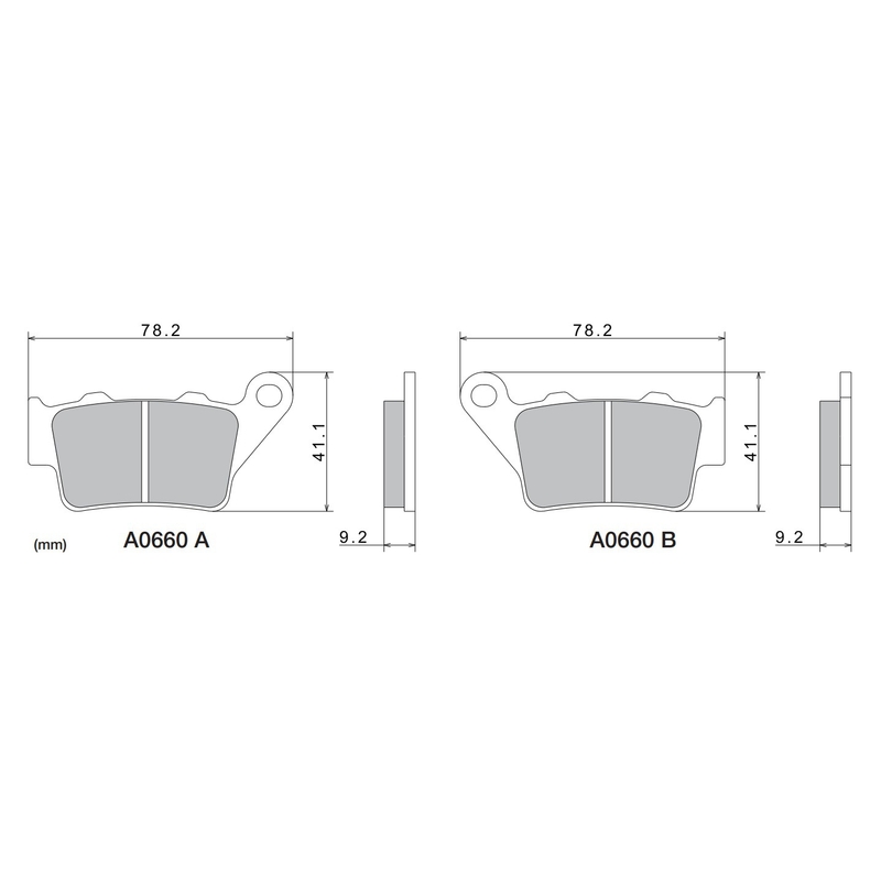 Stabdžių kaladėlės NISSIN pusiau metalinės junginio 78,2x41,1x9,2 mm 2 vnt.