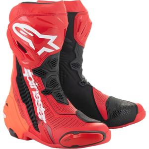 Alpinestars Supertech R Vented fluo raudoni motociklininko batai