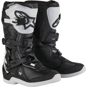 "Alpinestars Tech 3S" jaunimo baltos ir juodos spalvų motociklininko batai vaikams