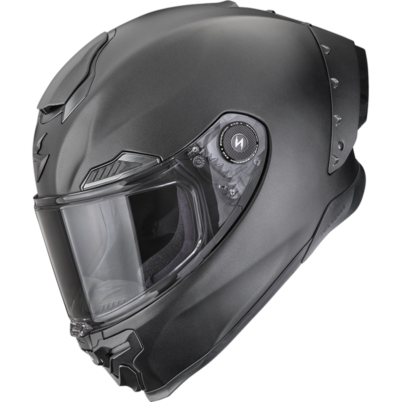 Scorpion EXO-RACE Air Solid FIM2 uždaras motociklo šalmas, matinės perlinės juodos spalvos