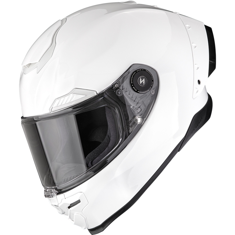 Scorpion EXO-RACE Air Solid FIM2 uždaras motociklo šalmas, baltas
