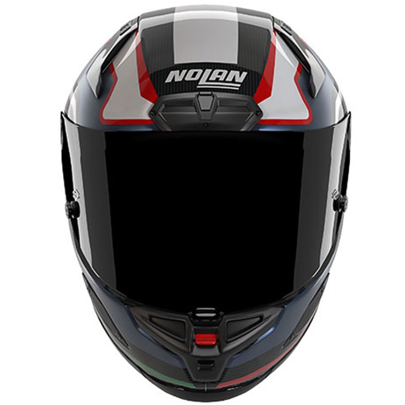 Uždaras motociklo šalmas Nolan X-804 RS Piega 366 blizgi juoda-mėlyna-balta-raudona