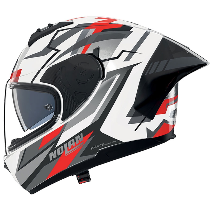 Uždaras motociklo šalmas Nolan N60-6 Sport Corsa 356 balta-pilka-juoda