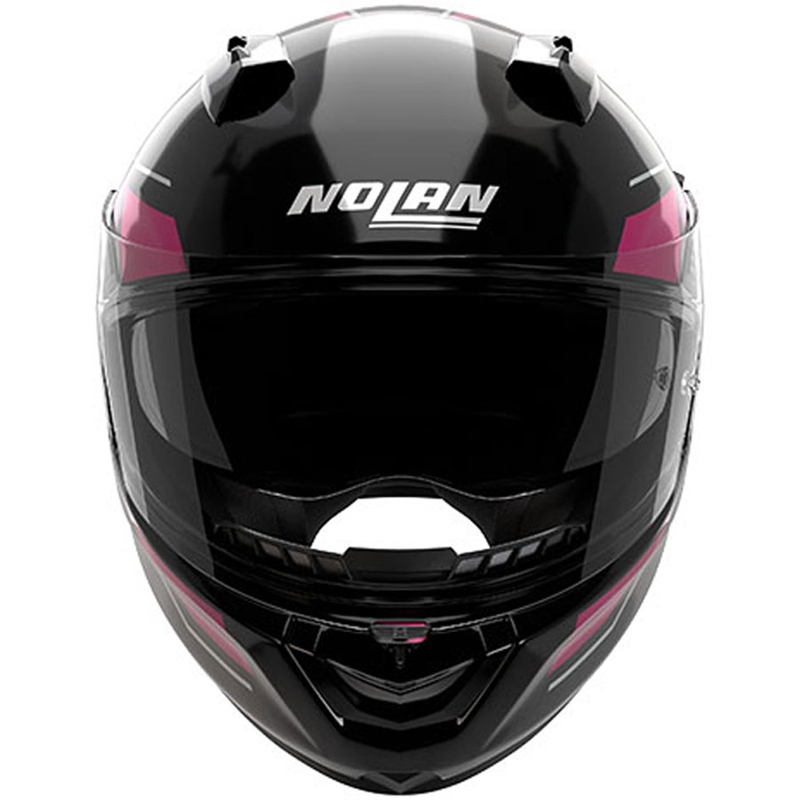Uždaras motociklo šalmas Nolan N60-6 Sincrono 354 juoda-rožinė
