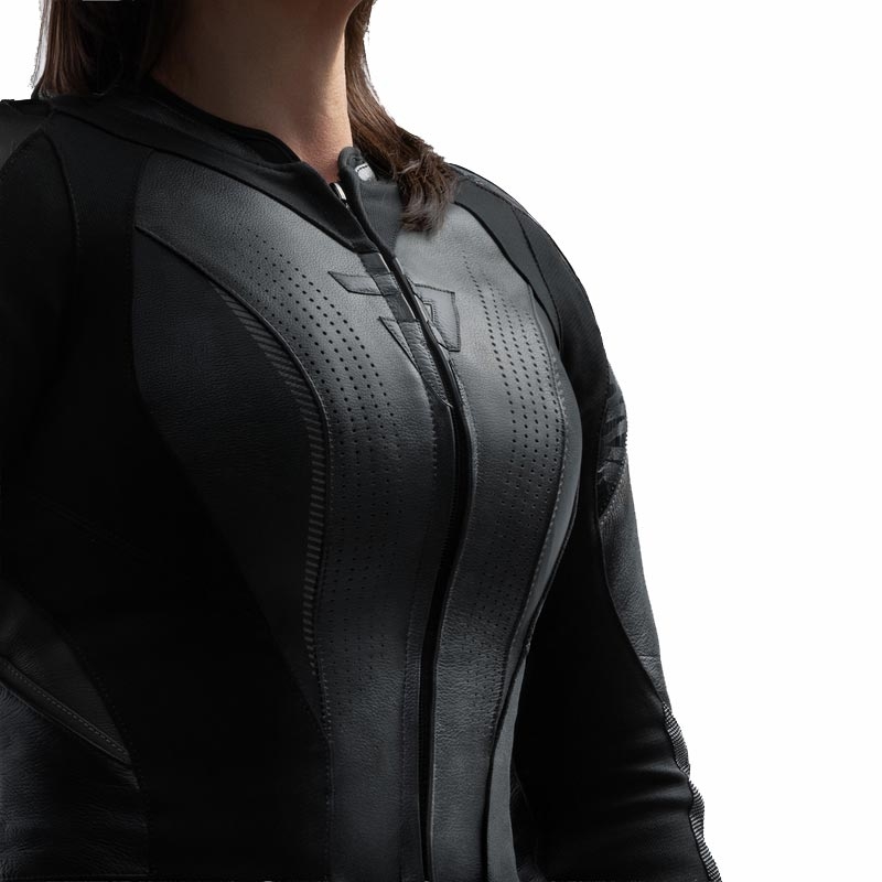 Moteriška odinė motociklo striukė Rebelhorn Diva RS juoda