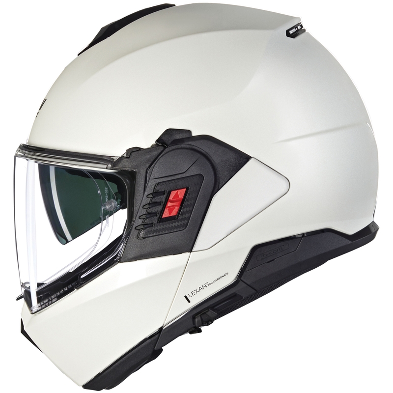 Atlenkiamas motociklo šalmas Nolan N120-1 Classico Nobile N-COM 320 baltas