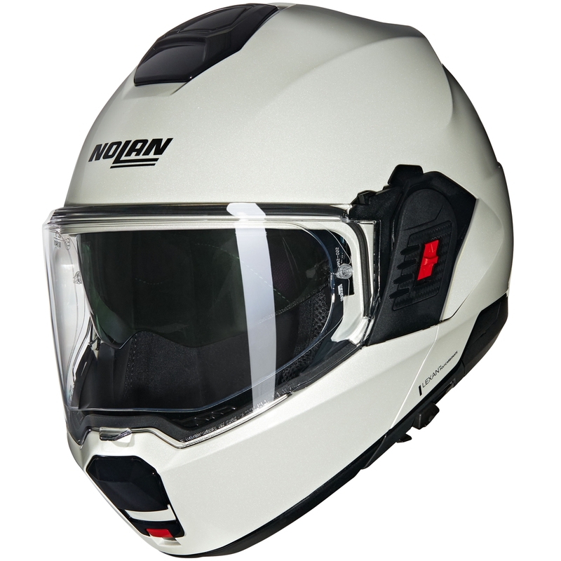 Atlenkiamas motociklo šalmas Nolan N120-1 Classico Nobile N-COM 320 baltas