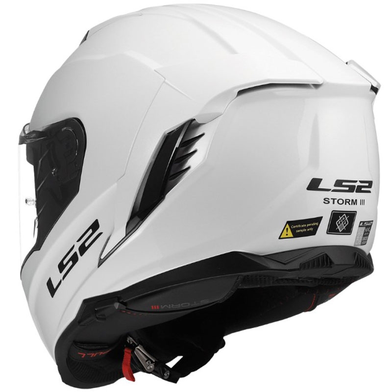 Pilnas motociklo šalmas LS2 FF818 Storm III Solid blizgiai baltas
