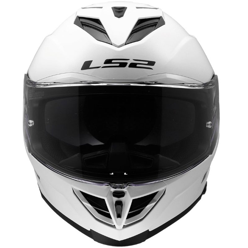 Pilnas motociklo šalmas LS2 FF818 Storm III Solid blizgiai baltas