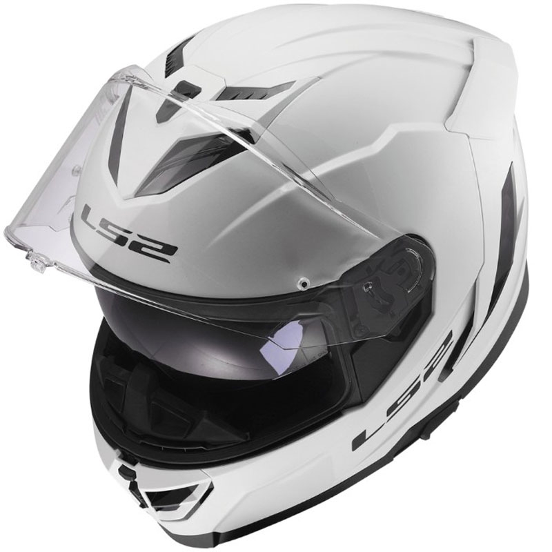 Pilnas motociklo šalmas LS2 FF818 Storm III Solid blizgiai baltas