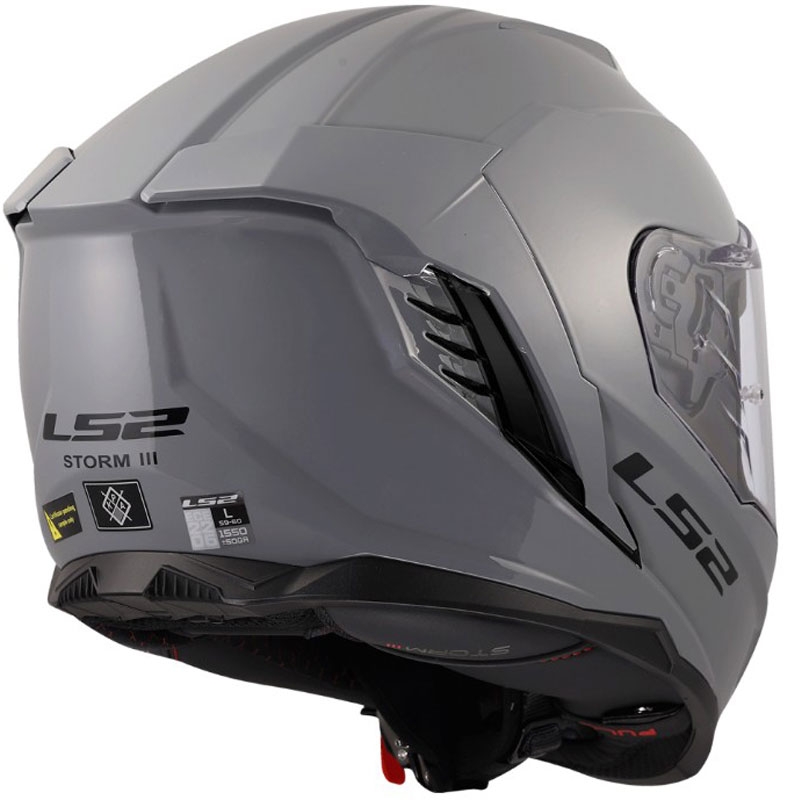 Pilnas motociklo šalmas LS2 FF818 Storm III Solid blizgiai pilkas