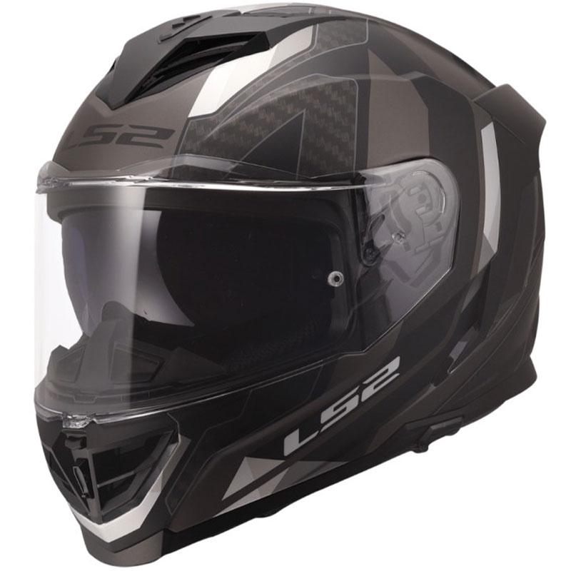 Uždaras motociklo šalmas LS2 FF818 Storm III Sports matinės juodos-pilkos spalvos