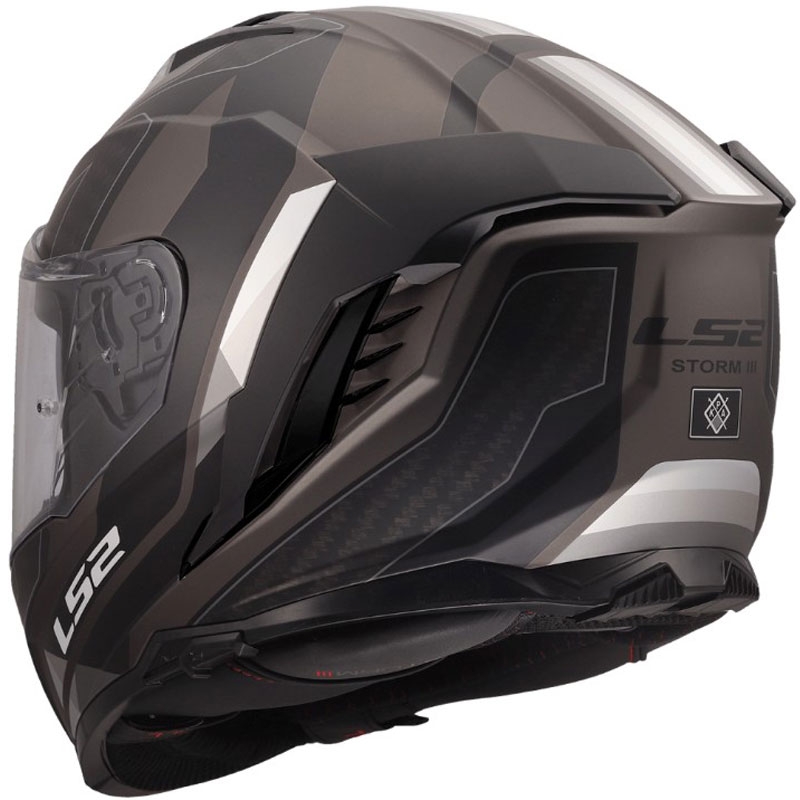 Uždaras motociklo šalmas LS2 FF818 Storm III Sports matinės juodos-pilkos spalvos