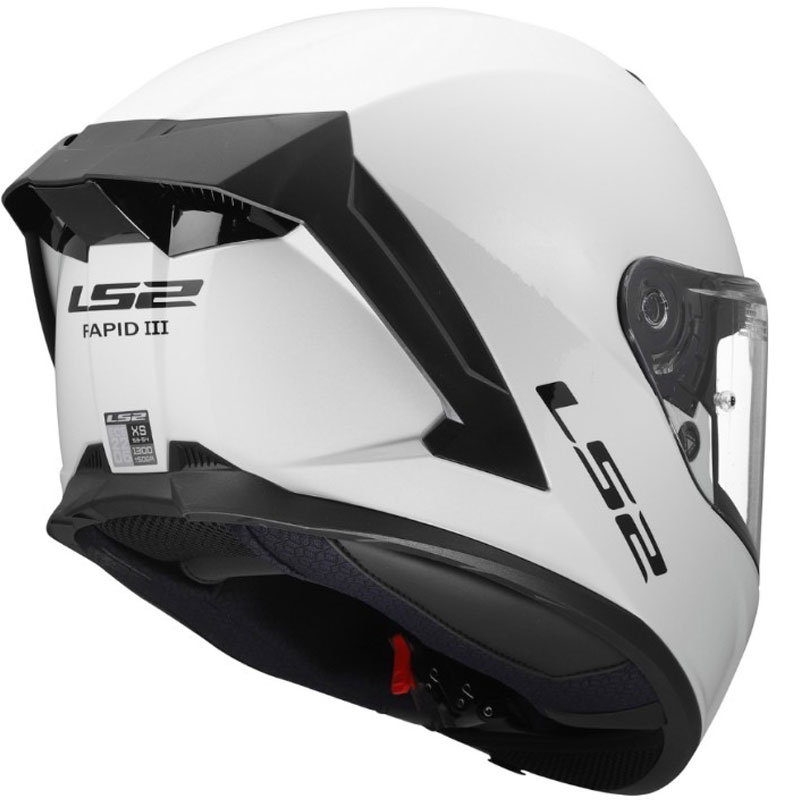 Uždaras motociklo šalmas LS2 FF820 Rapid III Solid blizgiai baltas