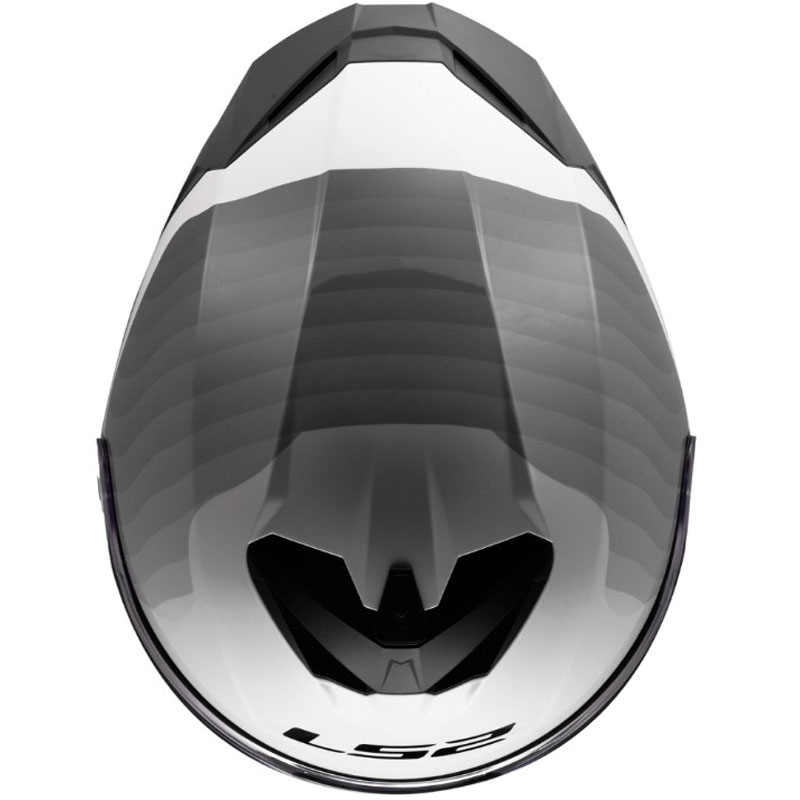 LS2 FF820 Rapid III Flow uždaras motociklo šalmas, blizgiai baltai pilkas