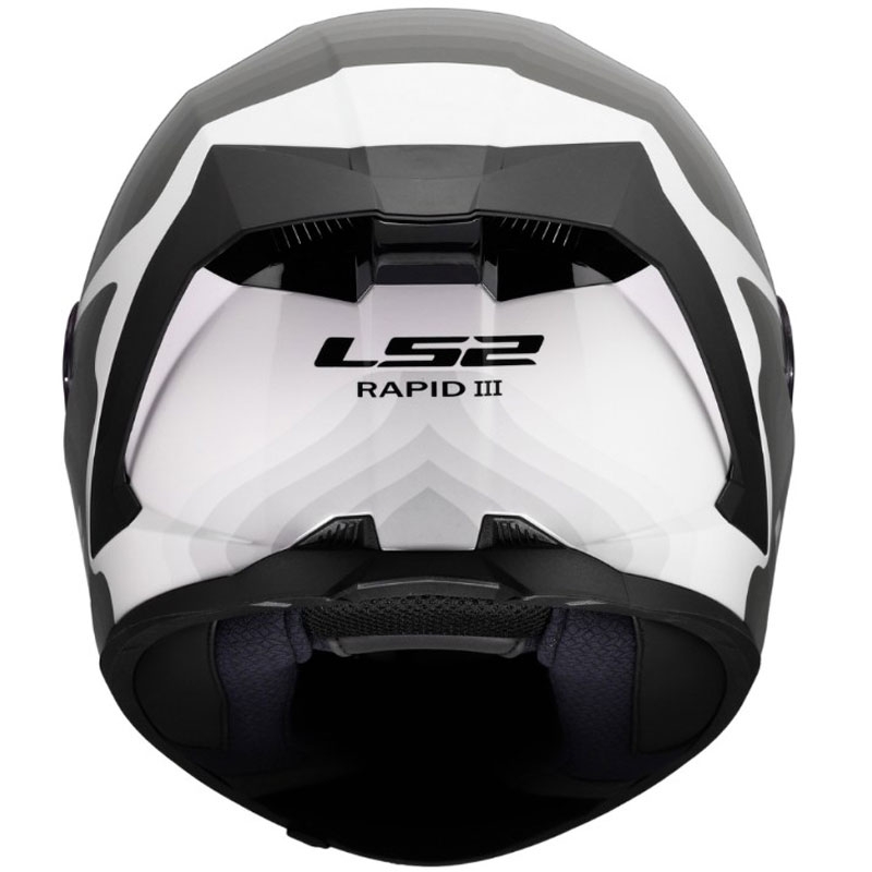 LS2 FF820 Rapid III Flow uždaras motociklo šalmas, blizgiai baltai pilkas