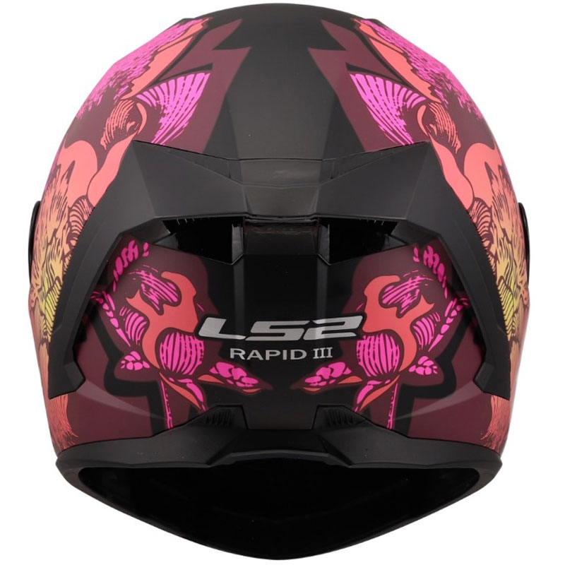 Uždaras motociklo šalmas LS2 FF820 Rapid III Poppies II matinė juoda-rožinė