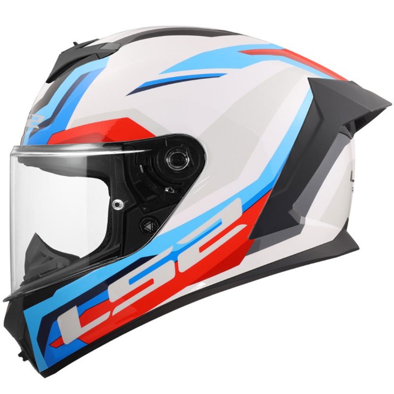 LS2 FF820 Rapid III Hyper uždaras motociklo šalmas, blizgi balta-mėlyna-raudona