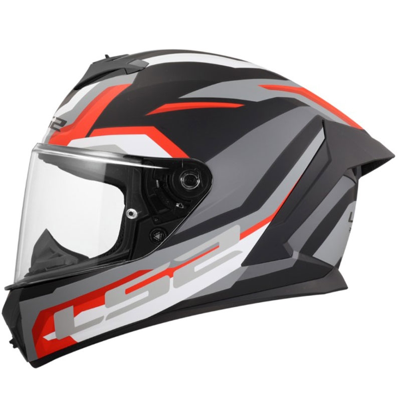 Uždaras motociklo šalmas LS2 FF820 Rapid III Hyper matinė juoda-raudona