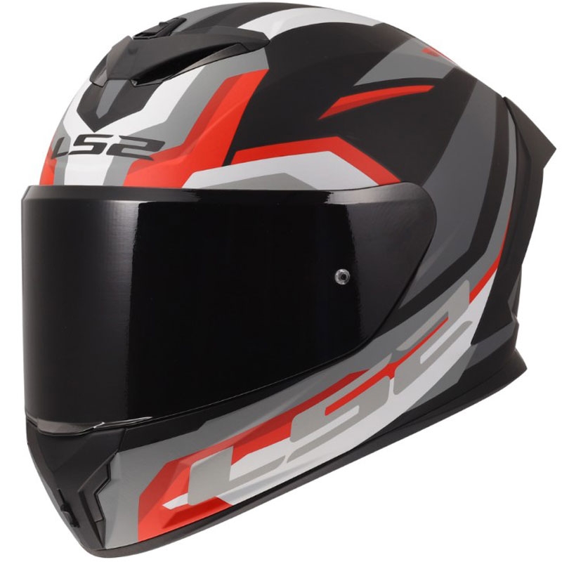 Uždaras motociklo šalmas LS2 FF820 Rapid III Hyper matinė juoda-raudona