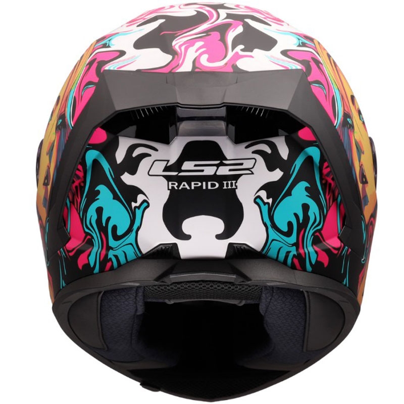 Uždaras motociklo šalmas LS2 FF820 Rapid III Cyberg matinės violetinės-mėlynos-žalia spalvos