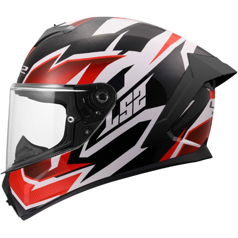 LS2 FF820 Rapid III Xtrem uždaras motociklo šalmas, blizgiai balta-juoda-raudona