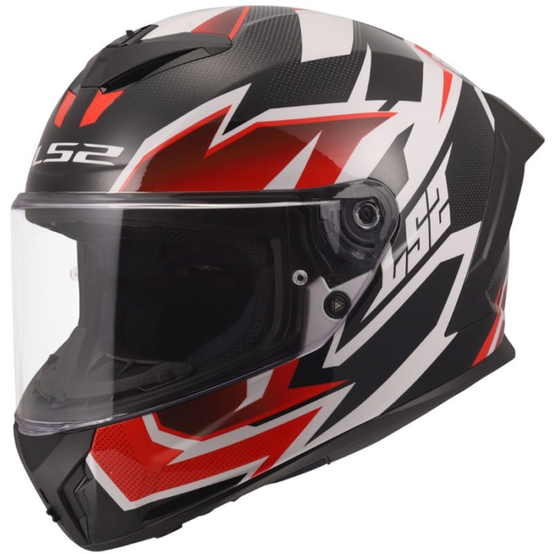 LS2 FF820 Rapid III Xtrem uždaras motociklo šalmas, blizgiai balta-juoda-raudona