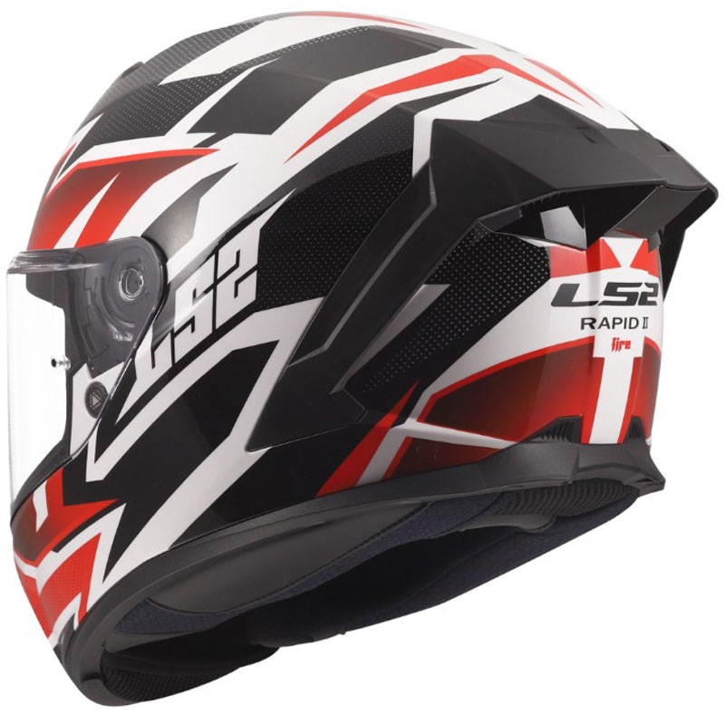 LS2 FF820 Rapid III Xtrem uždaras motociklo šalmas, blizgiai balta-juoda-raudona
