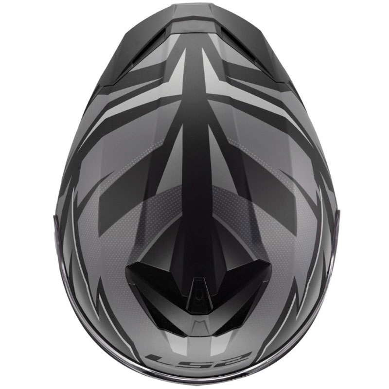 Uždaras motociklo šalmas LS2 FF820 Rapid III Xtrem matinės juodos-pilkos spalvos