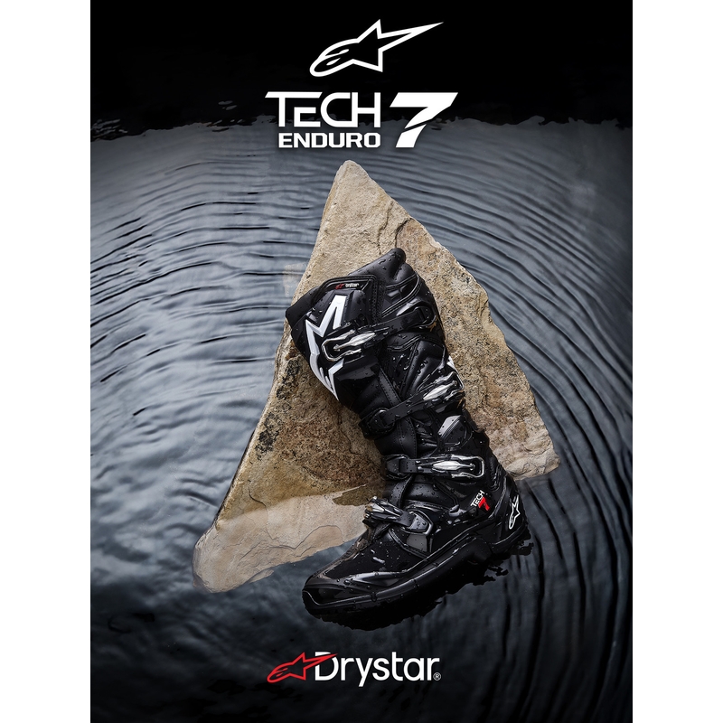 Alpinestars Tech 7 Enduro Drystar motociklo batai juodi