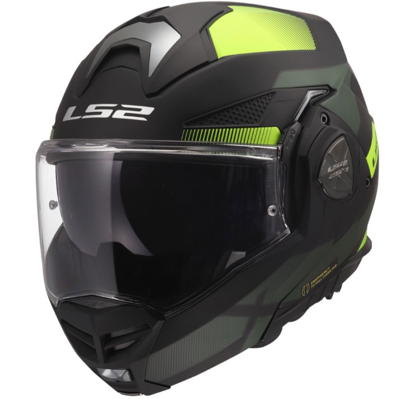 Atlenkiamas motociklo šalmas LS2 FF901 Advant X Nova matinės fluorescencinės geltonos-juodos spalvos