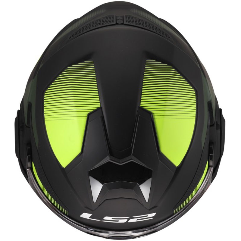 Atlenkiamas motociklo šalmas LS2 FF901 Advant X Nova matinės fluorescencinės geltonos-juodos spalvos