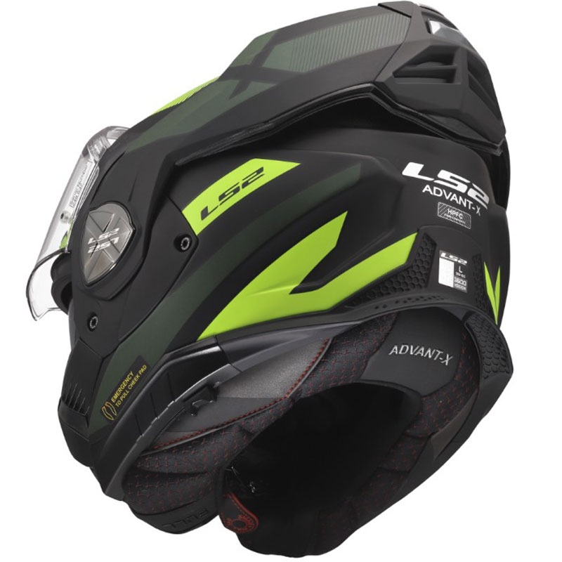 Atlenkiamas motociklo šalmas LS2 FF901 Advant X Nova matinės fluorescencinės geltonos-juodos spalvos