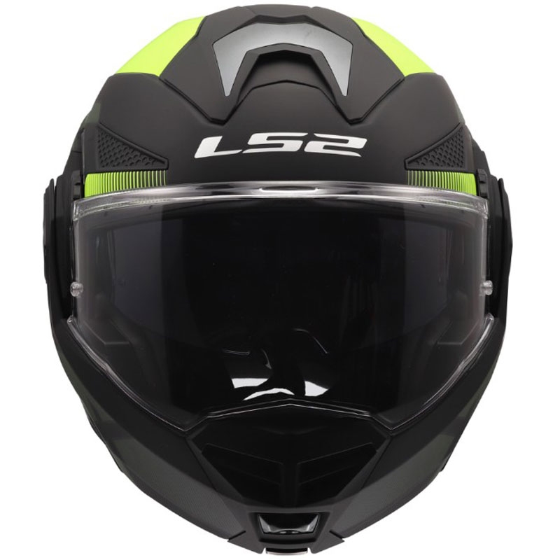 Atlenkiamas motociklo šalmas LS2 FF901 Advant X Nova matinės fluorescencinės geltonos-juodos spalvos