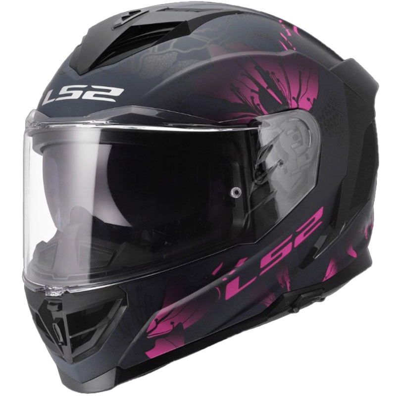 LS2 FF818 Storm III Burst uždaras motociklo šalmas, juodas-rožinis
