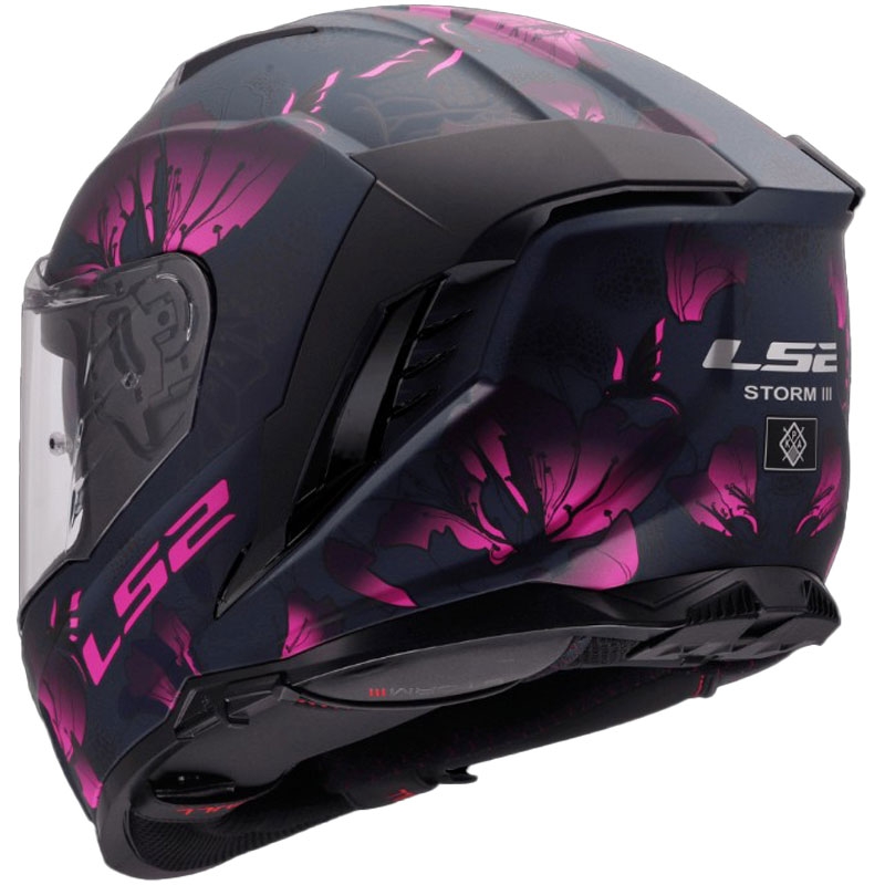 LS2 FF818 Storm III Burst uždaras motociklo šalmas, juodas-rožinis