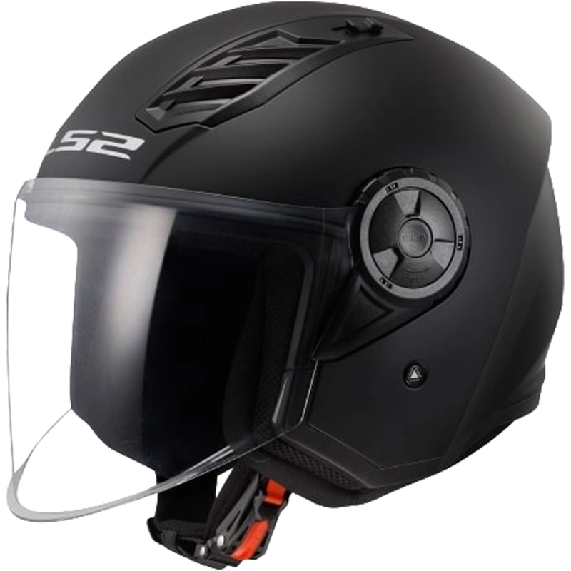 LS2 OF616 Airflow II Solid Matte Black Atviras motociklininko šalmas