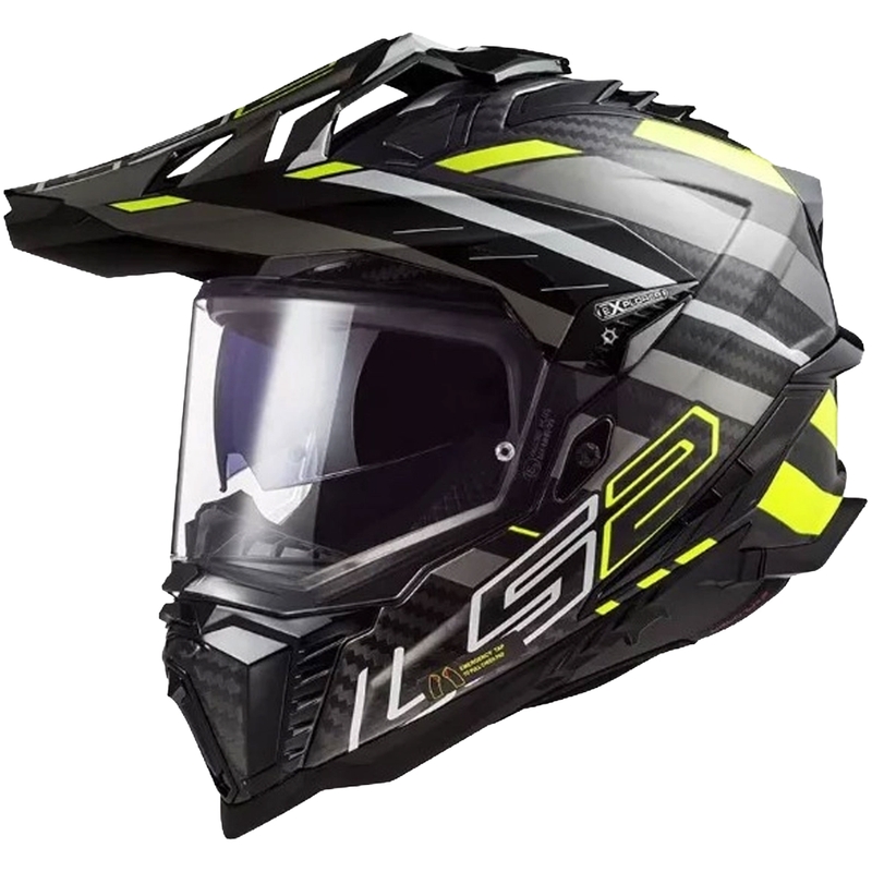 Enduro šalmas LS2 MX701 Explorer C Edge 06 juoda-pilka-fluo geltona