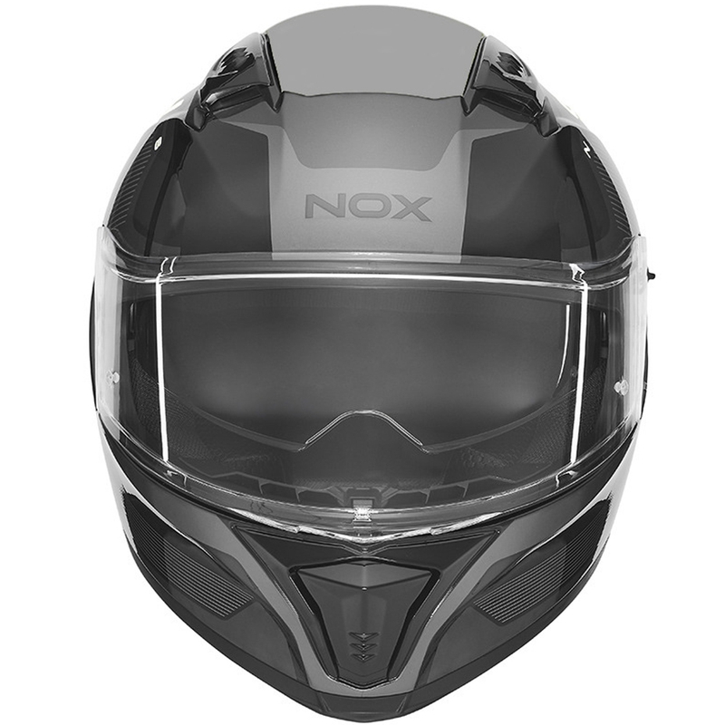 Uždaras motociklo šalmas NOX N402 Mentor juodas-baltas