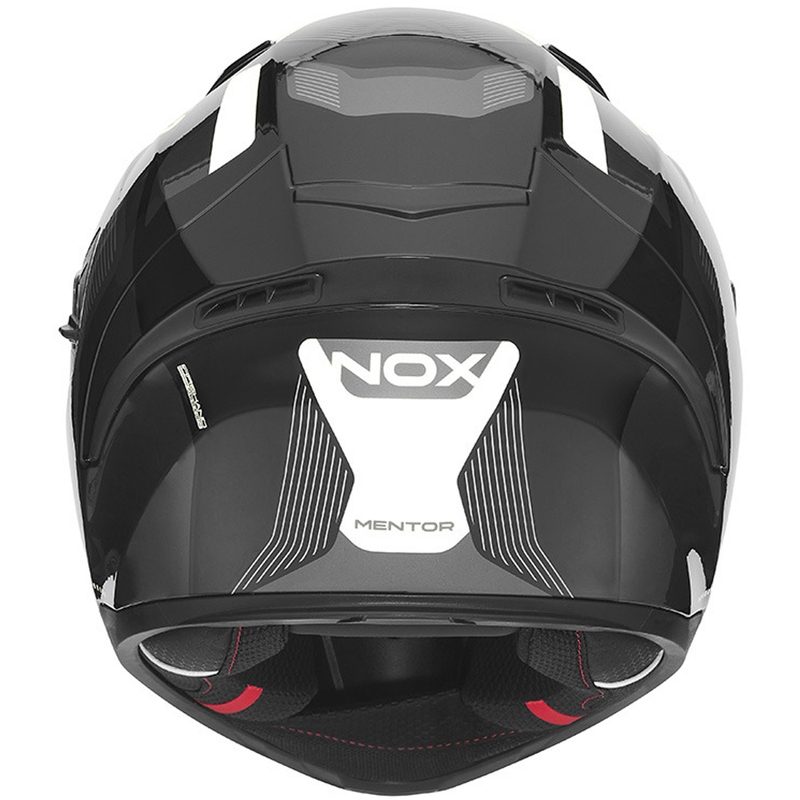 Uždaras motociklo šalmas NOX N402 Mentor juodas-baltas