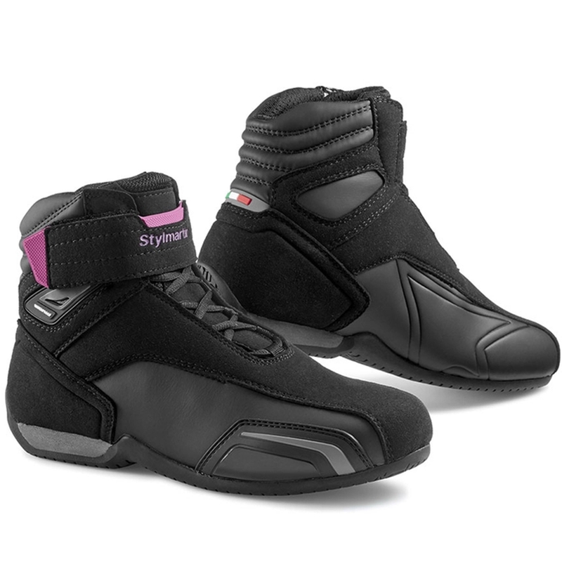 Moteriški Stylmartin Vector WP juodos ir rožinės spalvos motociklininko batai