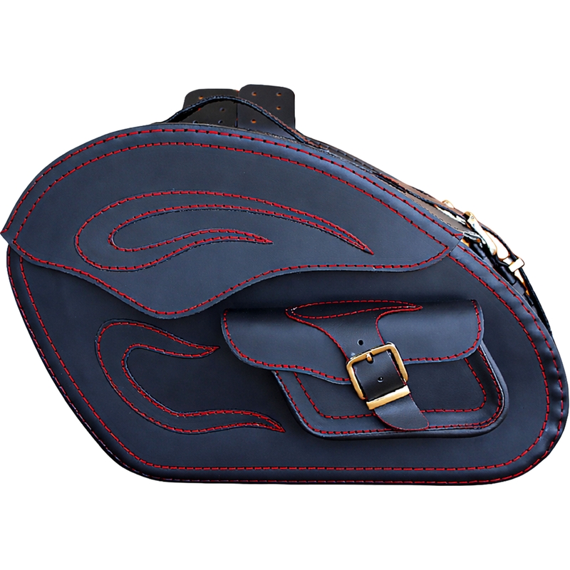 Odiniai motociklų krepšiai RSA S266A juodi-raudoni