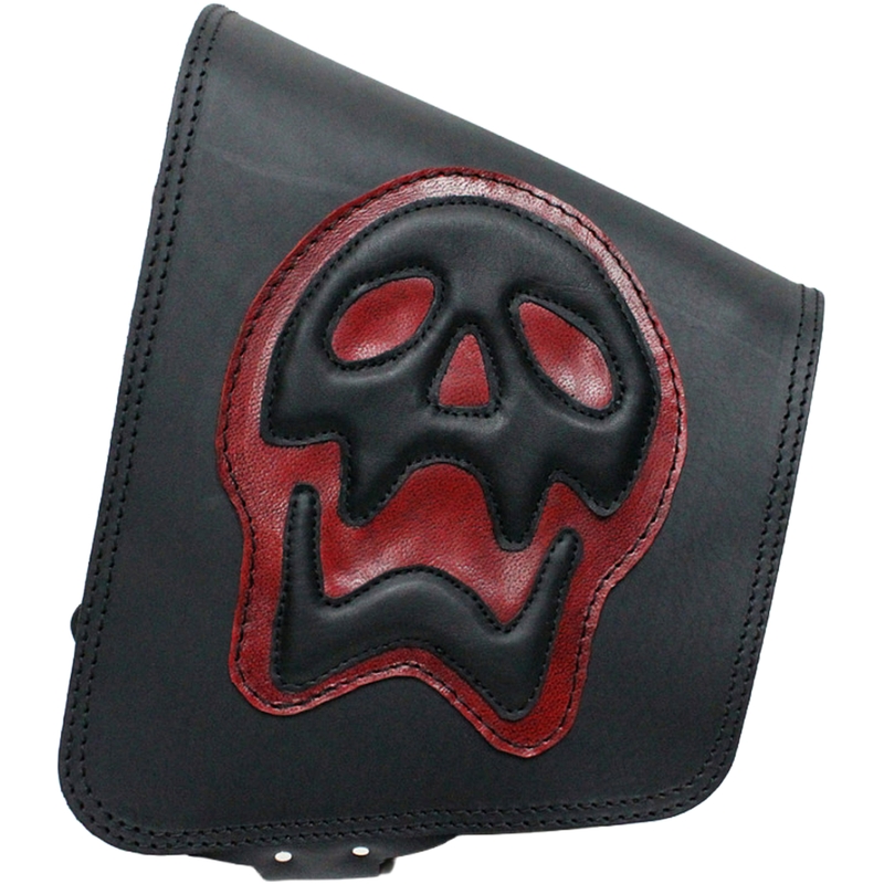 Odinis motociklo krepšys RSA S493 Skull HD Softail juodas-raudonas