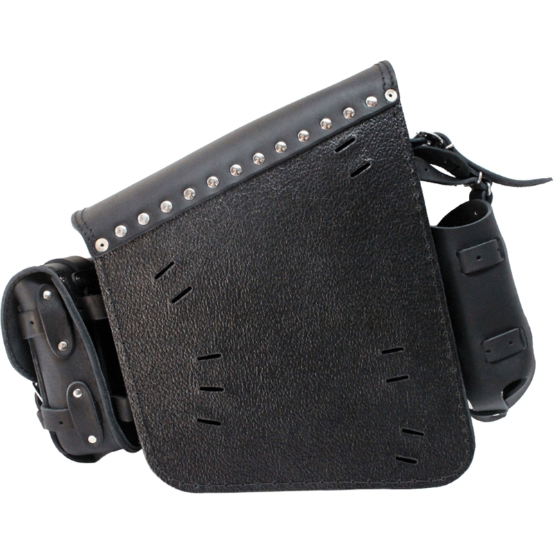 Odinis motociklo krepšys RSA S493 Skull HD Softail juodas-raudonas